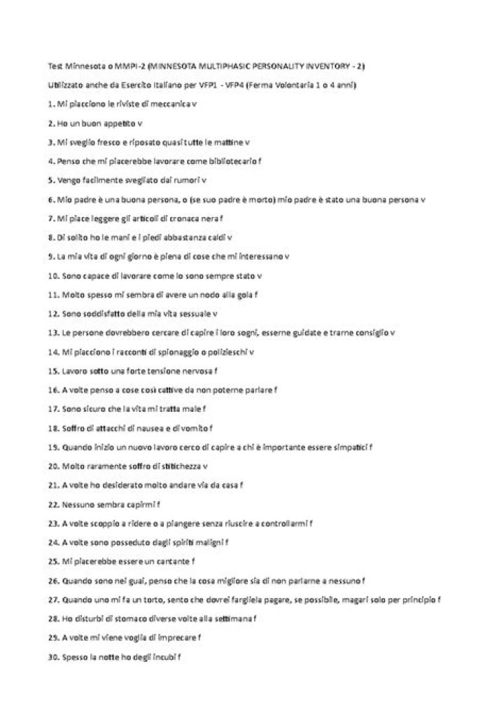 570 Domande Test Minnesota PDF con Risposte Complete