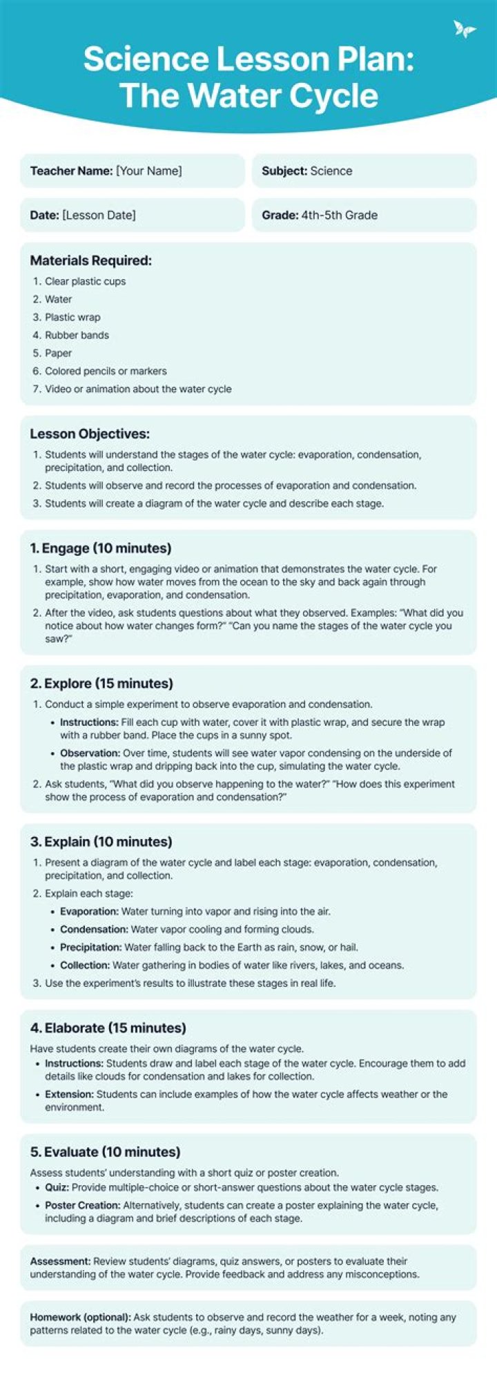 5E Lesson Plan for Science Class 9 PDF – Download Free Printable