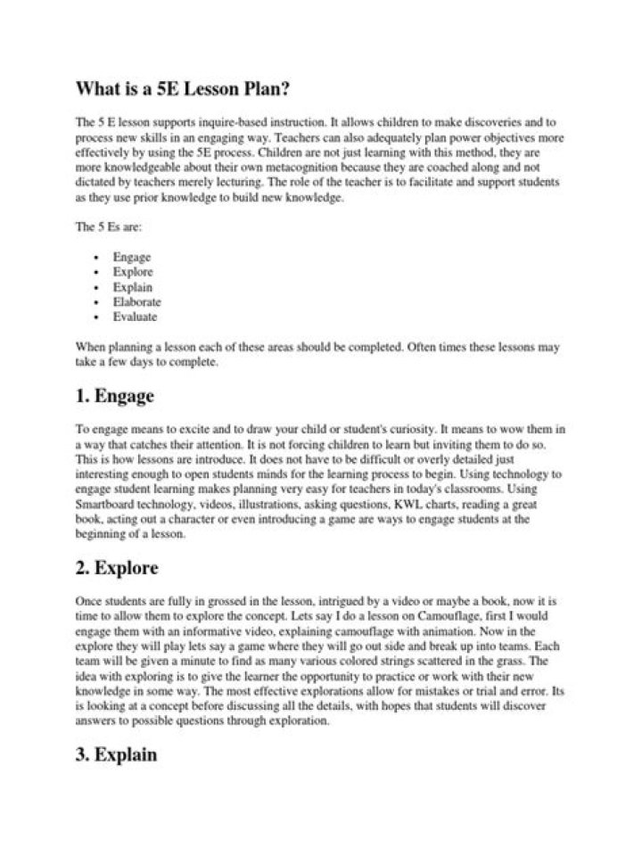 Free 5E Lesson Plan PDF Download for Teachers