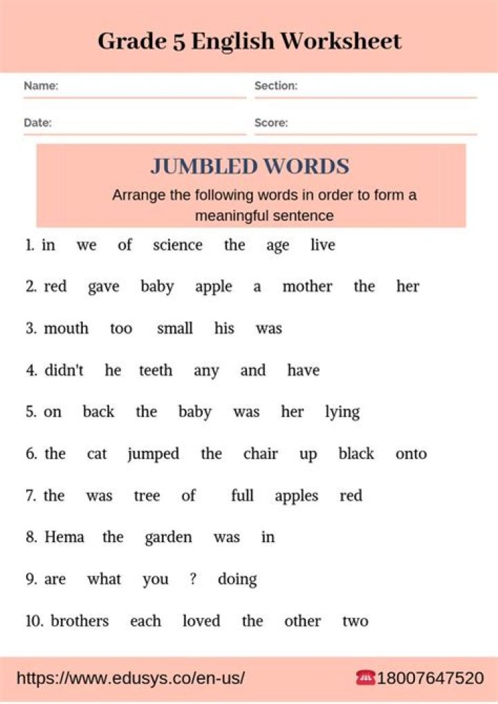 Free 5th Grade English Worksheets PDF – Printable Practice for Kids