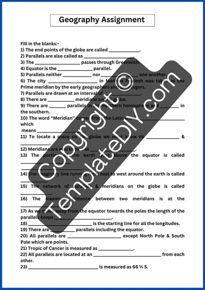Free 5th Grade Geography Worksheets PDF for Classroom Use