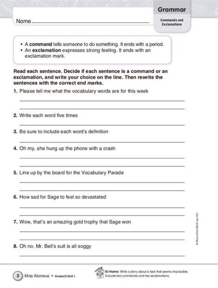 Free 5th Grade Grammar Worksheets PDF for Practice