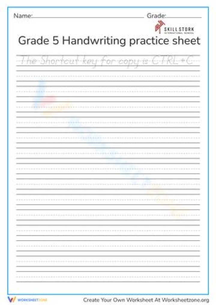 5th Grade Handwriting Worksheets PDF – Perfect for Classroom Practice