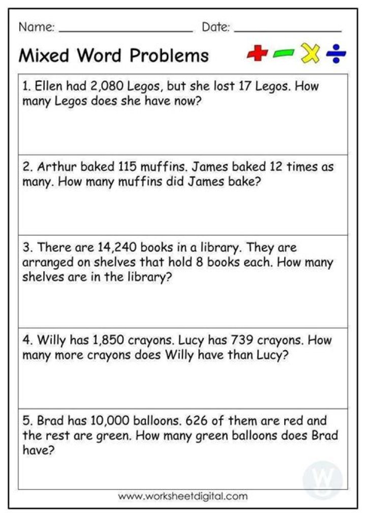 5th Grade Math Mixed Review Worksheets PDF for Free Download