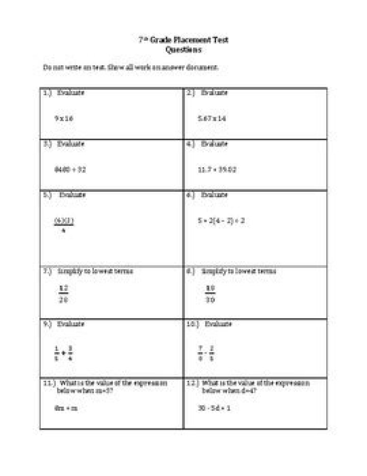 5th Grade Math Placement Test California PDF for Students & Parents