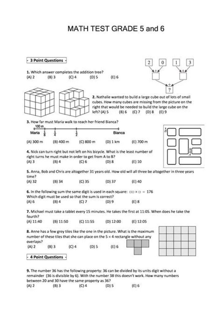 5th Grade Math Practice Test with Answers PDF – Instant Download