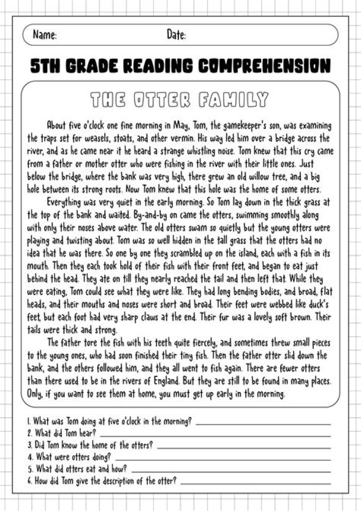 5th Grade Reading Comprehension Test PDF Challenge – Master Reading Skills