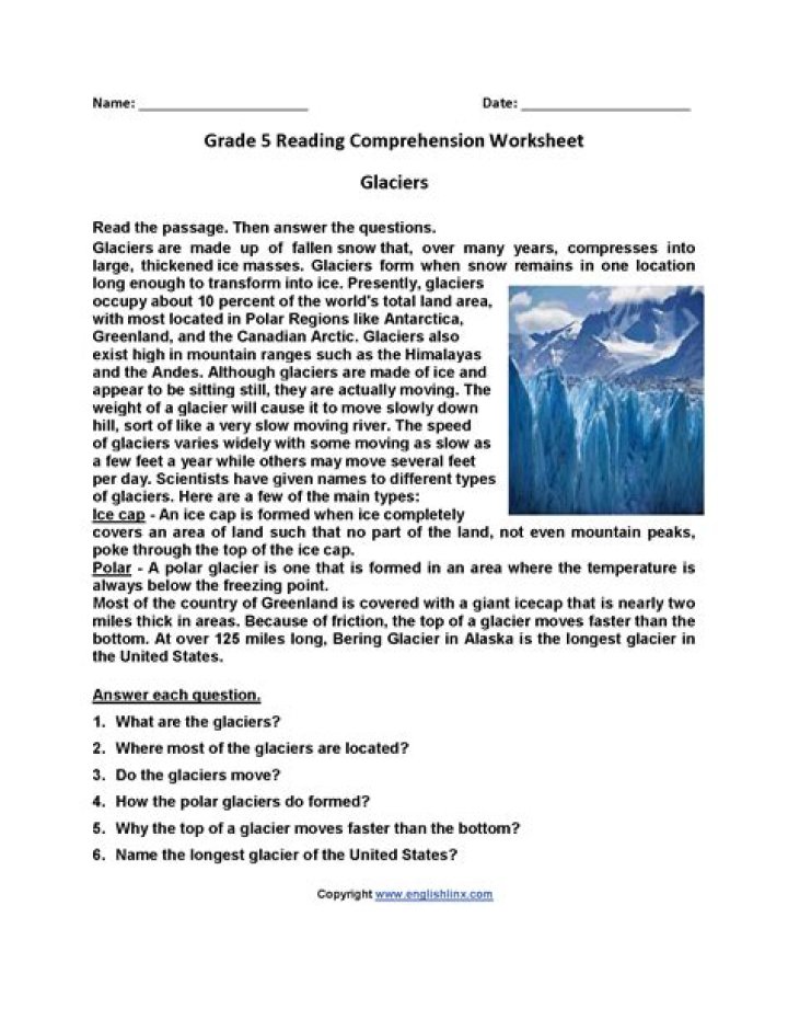 Free 5th Grade Reading Comprehension Worksheets PDF for Easy Practice