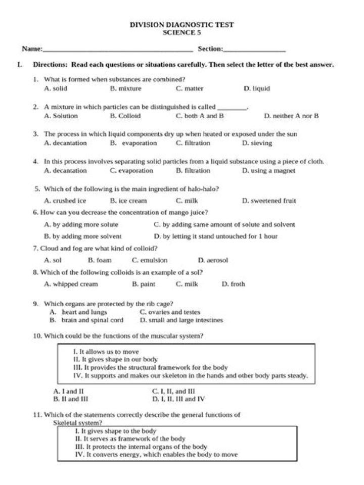 5th Grade Science Diagnostic Test PDF – Ready-to-Use Assessment