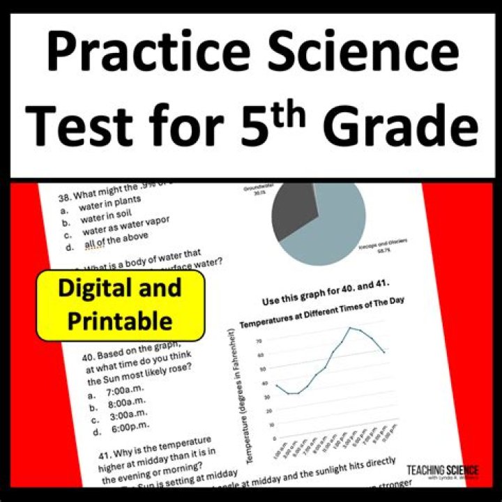 5th Grade Science Practice Test PDF – Instant Download