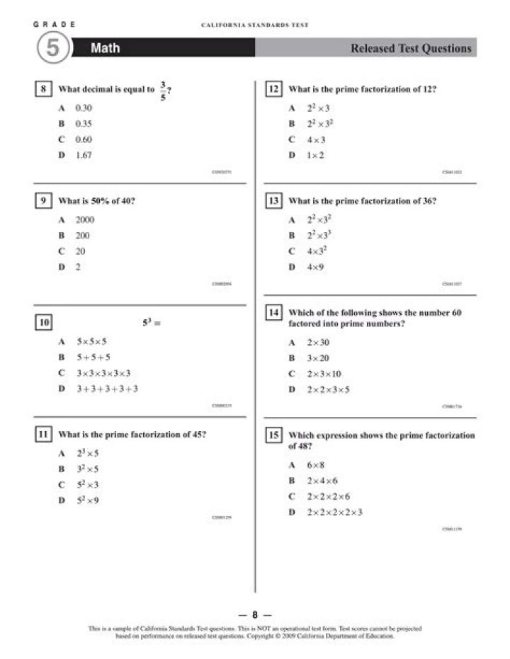 5th Grade Science State Test Practice PDF with Free Worksheets