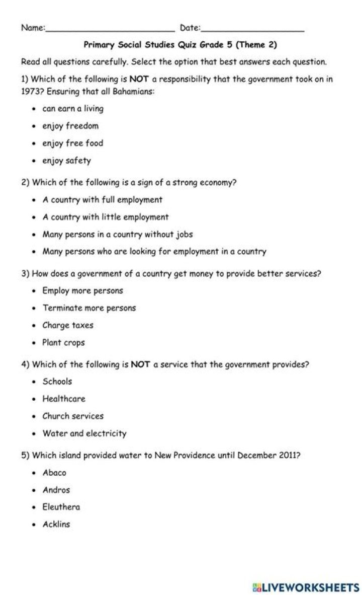 5th Grade Social Studies Test PDF for Practice & Prep
