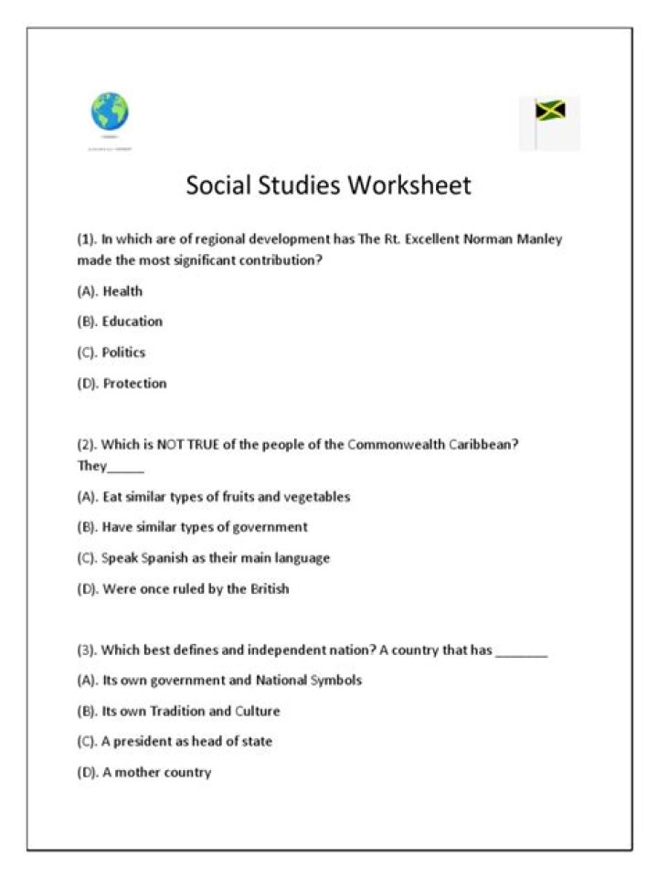 5th Grade Social Studies Worksheets PDF for Kids