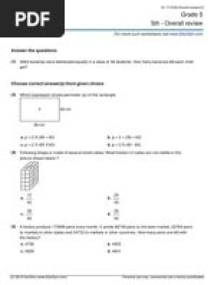 5th Grade STAAR Math Practice Test PDF – Free Download