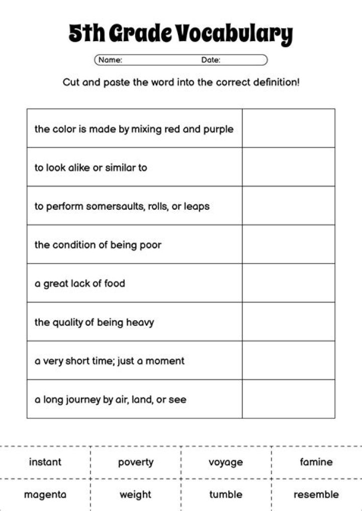 5th Grade Vocabulary Test PDF – Instant Download & Practice