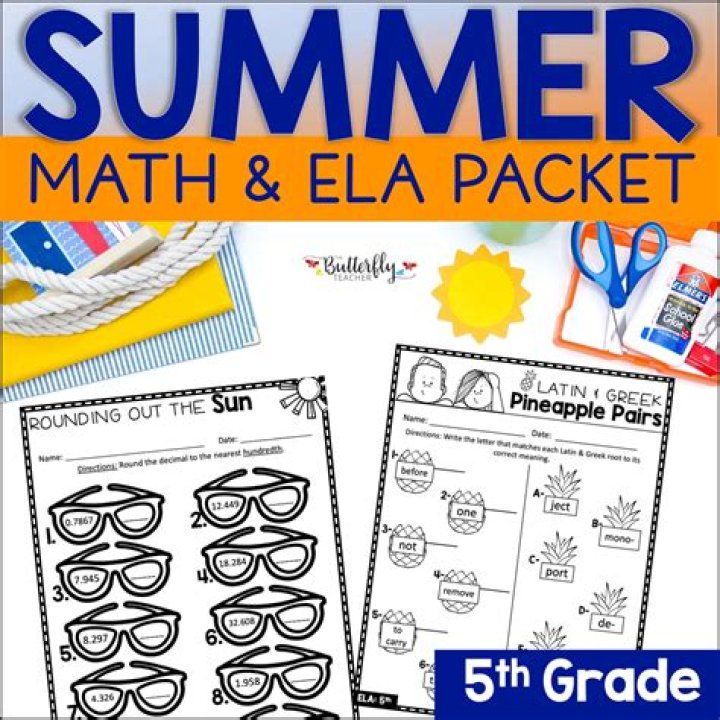 Free 5th to 6th Grade Summer Packet PDF with Answers
