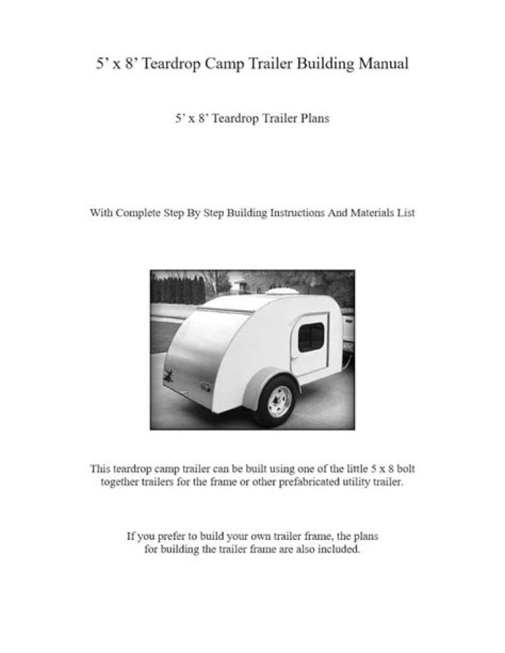 5x8 Teardrop Trailer Plans PDF – Build Your Custom Small Trailer Fast