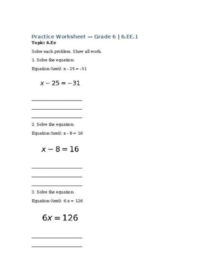 6 EE1 Worksheets PDF – Download Free Exam Prep Printables