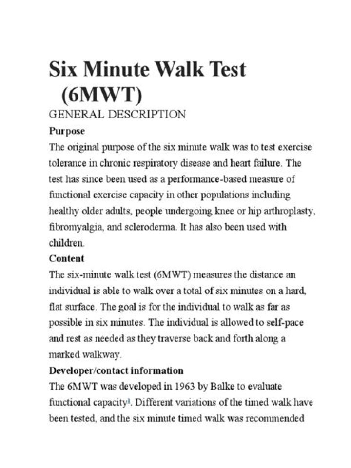 6-Minute Walk Test PDF: Accurate Cardiac Fitness Assessment
