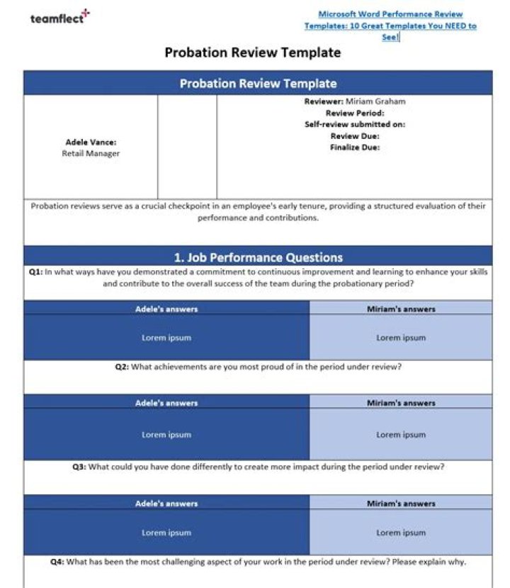 6-Month Probation Review Questions and Answers PDF Guide