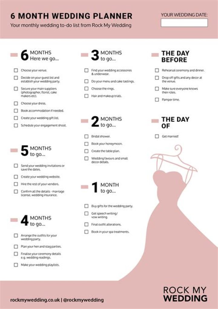 6-Month Wedding To-Do List PDF – Stay Organized & Stress-Free