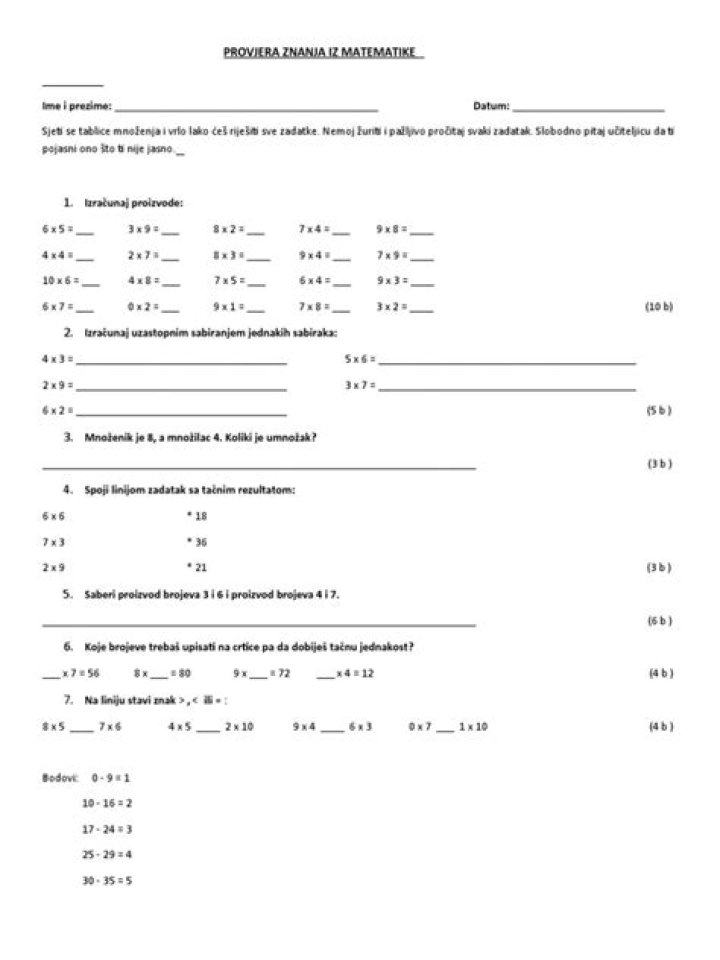 6 Sınıf Matematik Konuları Test PDF – Kısa Sınav Fori