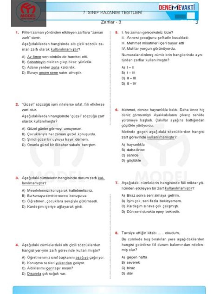 6. SÃ±ıf Türkçe Test PDF Indir – İyi Öğrenim ve Download