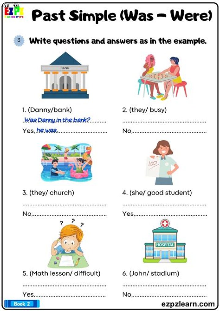 6.sÄ±nAF Was Were Test PDF – Instant Download