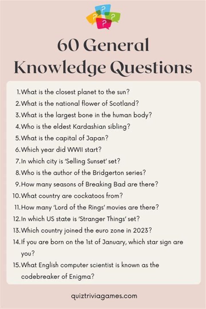 60 General Knowledge Questions with Answers PDF Free Download