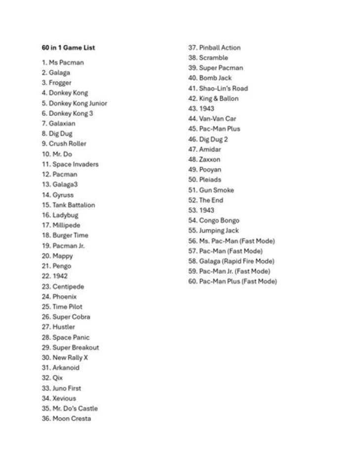 60 In 1 Game List PDF – Ultimate Quick Reference Guide