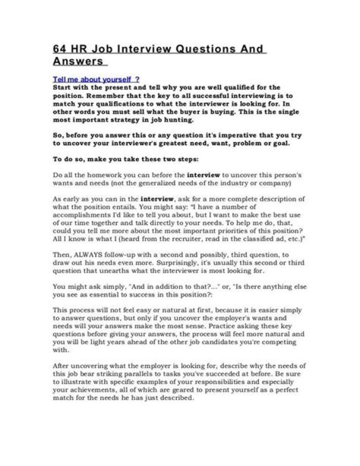 Ultimate 64-Hour Interview Questions PDF: Master Job Interviews