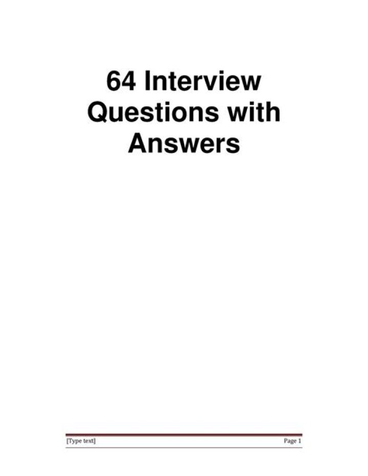 64 Interview Questions and Answers PDF Document for Success