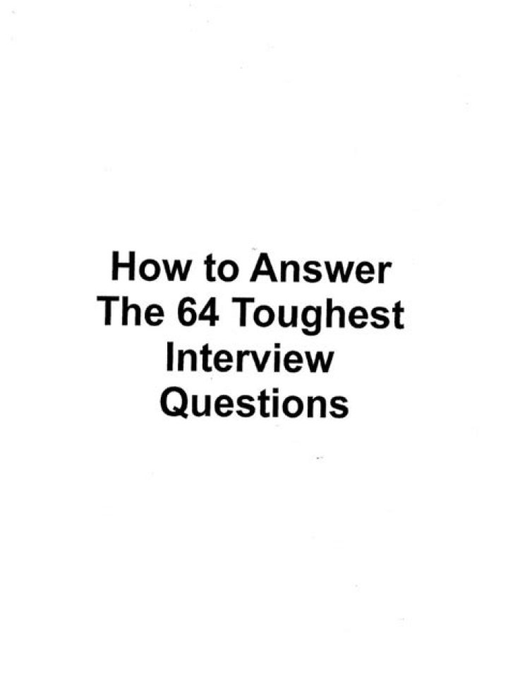 64 Toughest Interview Questions PDF: Master Your Next Job Interview