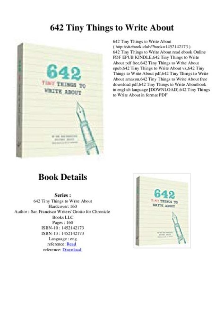 642 Things to Write About: A Comprehensive PDF List
