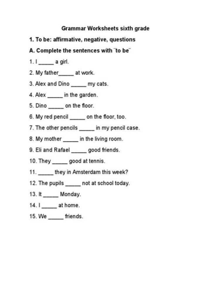 Free 6th Grade Grammar Worksheets PDF – Instant Download