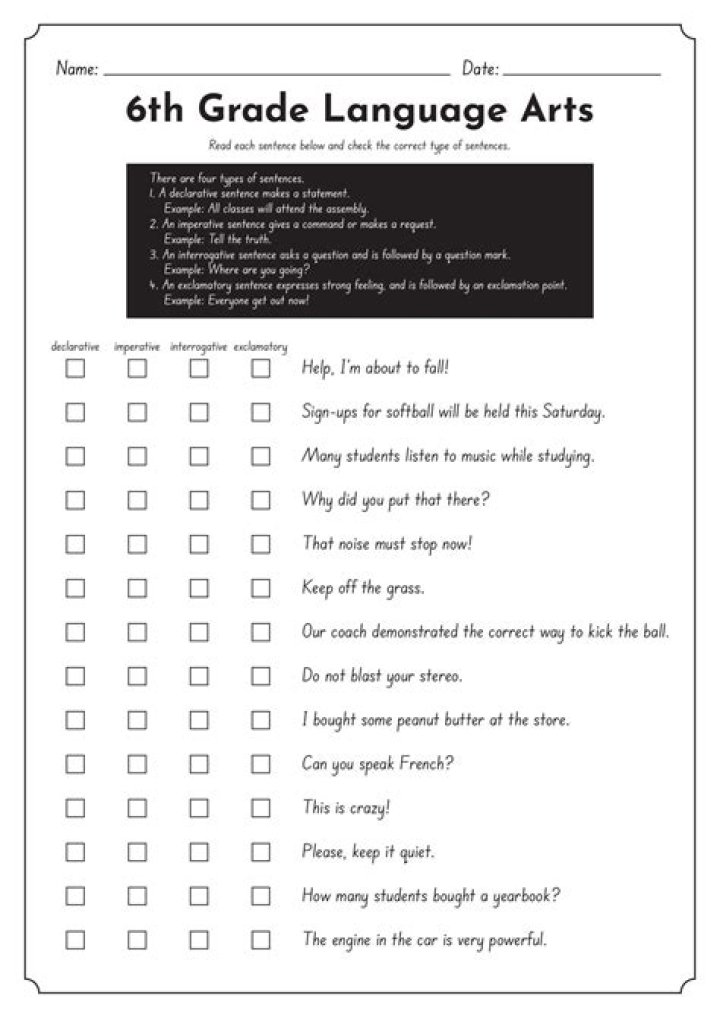 6th Grade Language Arts Practice Test PDF – Instant Download