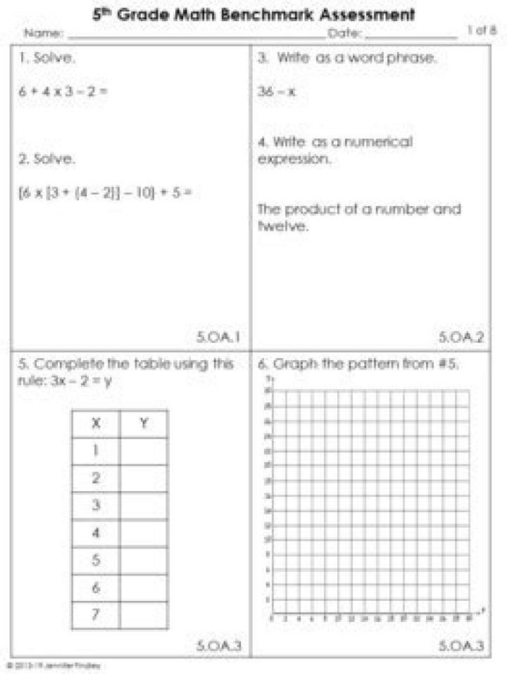 Free 6th Grade Math Benchmark Test PDF – Download Now
