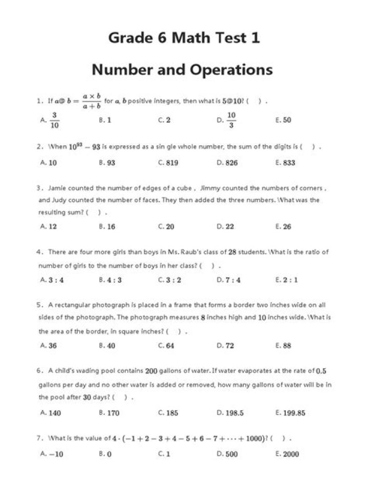6th Grade Math Placement Test PDF – Practice & Prepare