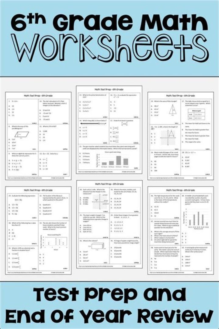 Free 6th Grade Math Test PDF – Practice with Real Questions