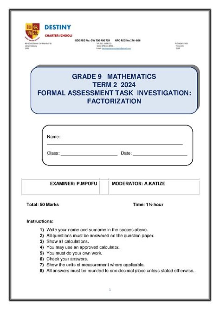 2023 Mississippi State 6th Grade Math Test PDF Download