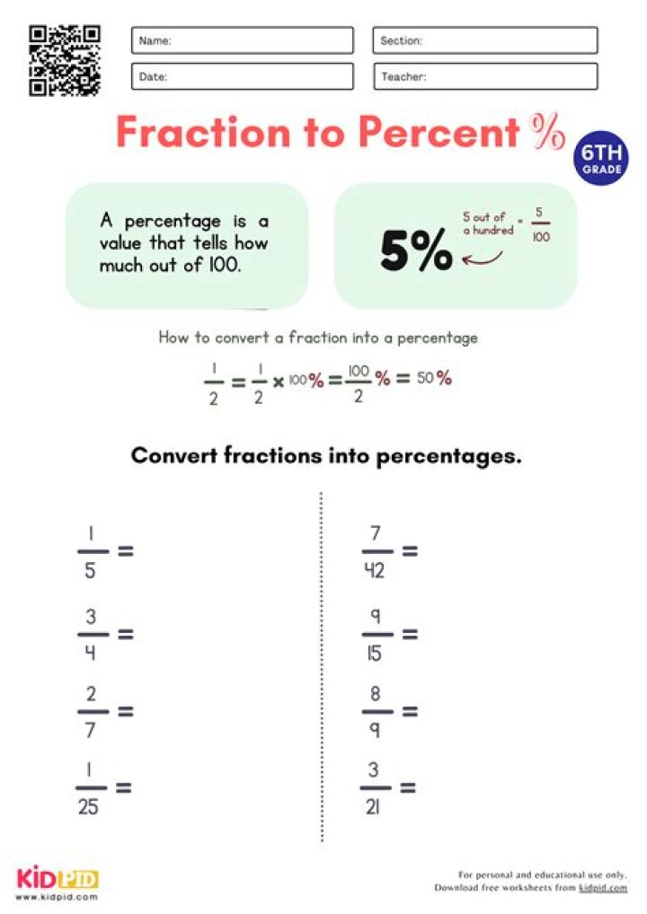 6th Grade Percent Test PDF: Practice & Assessment
