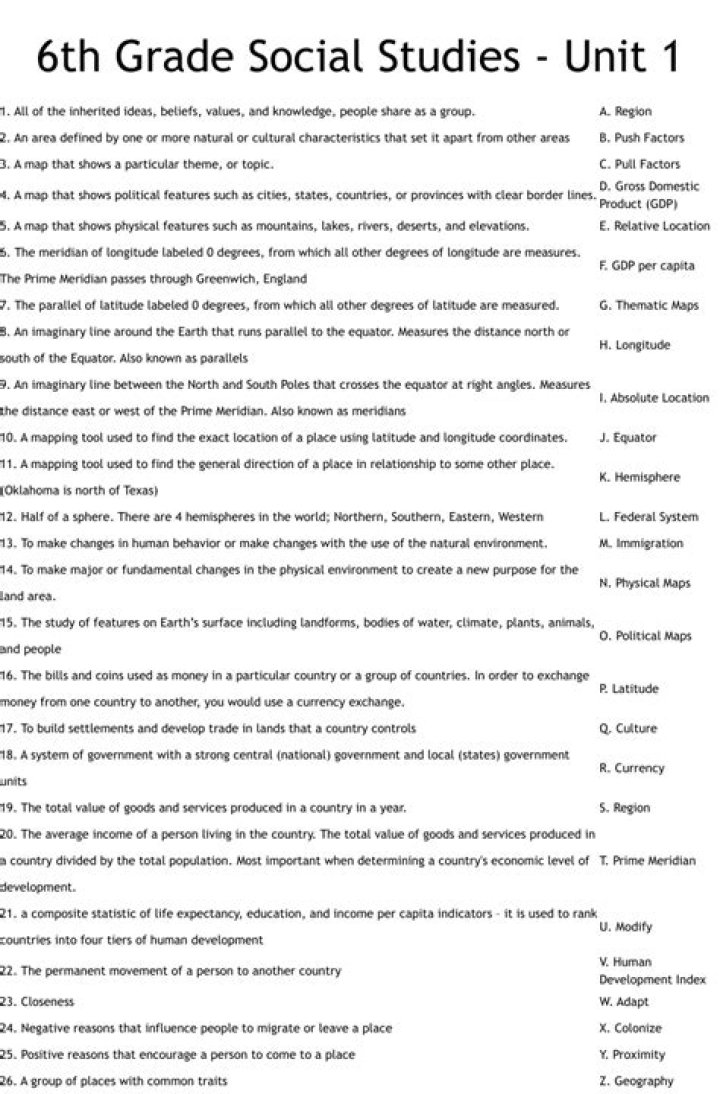 6th Grade Social Studies End of Grade Test PDF – Free Practice