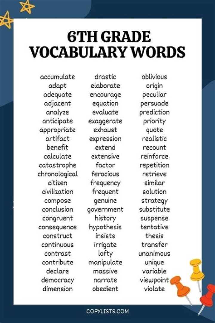 6th Grade Vocabulary List PDF: Free Study Guide & Practice
