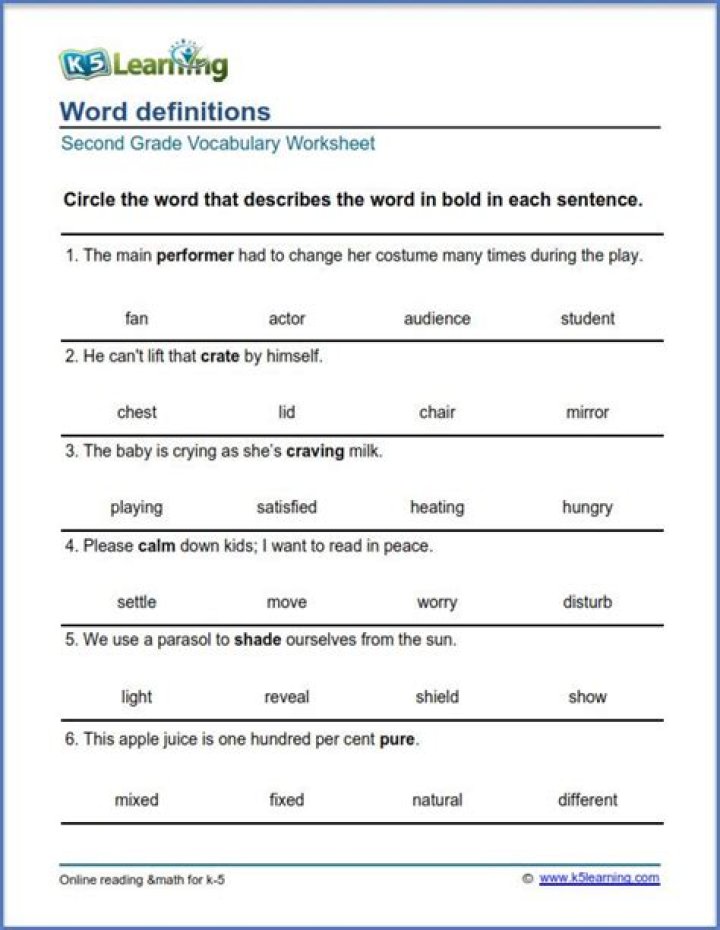 6th Grade Vocabulary Worksheets PDF for Easy Download