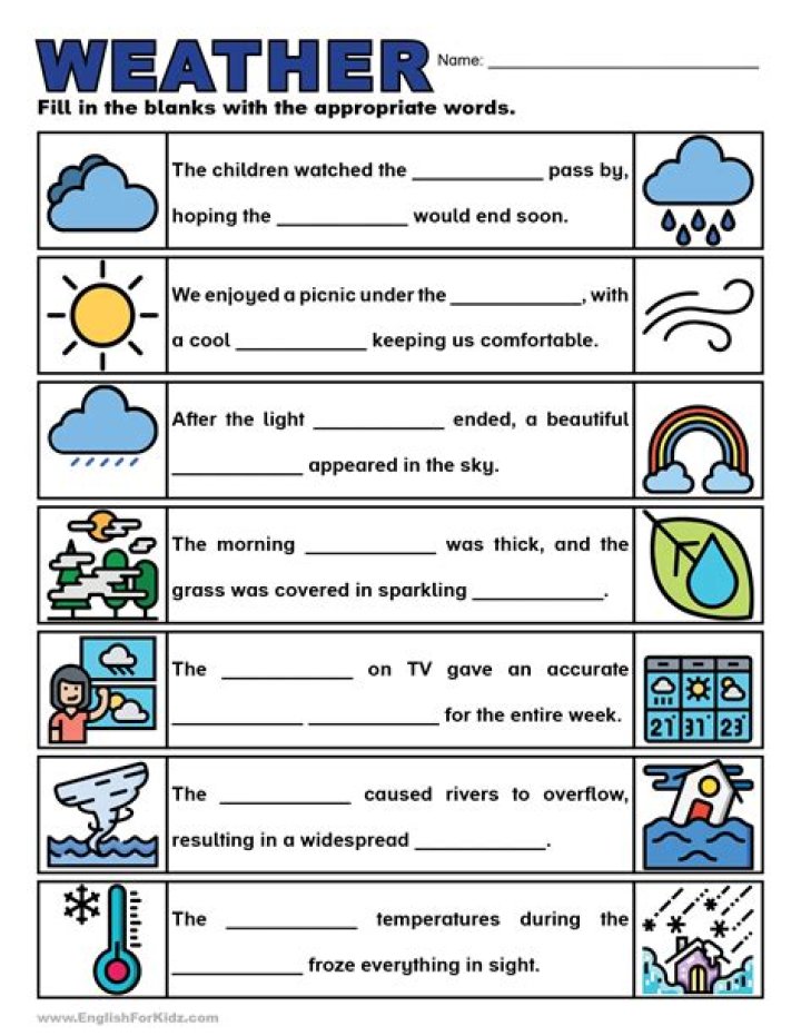 6th Grade Weather Unit Test PDF – Download Free Worksheets