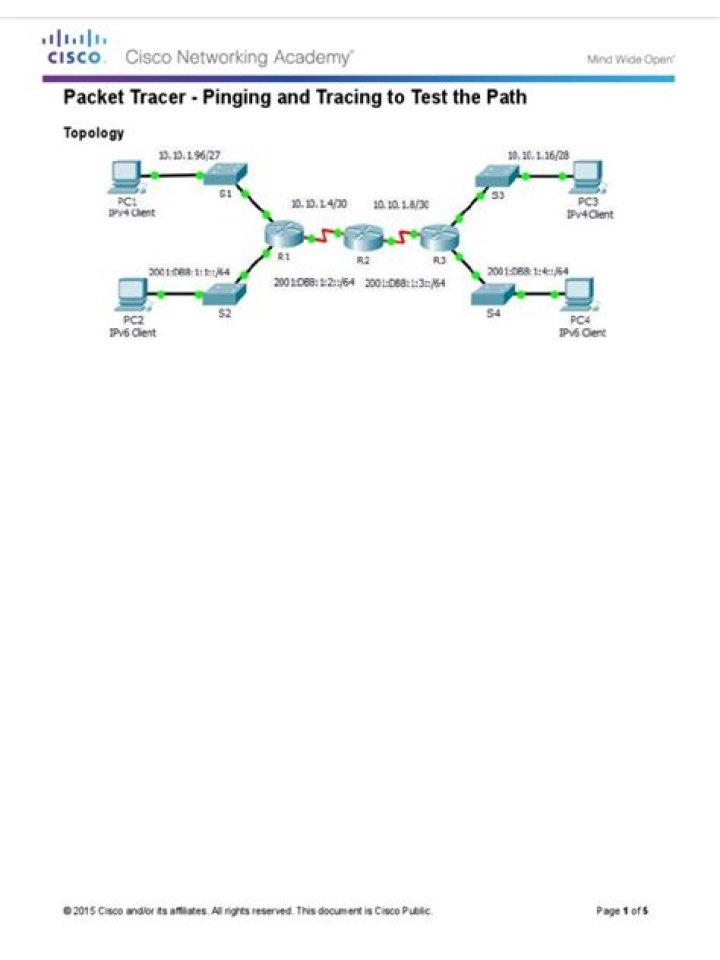 How to Ping and Trace Paths in Packet Tracer Using 7.3.2.6