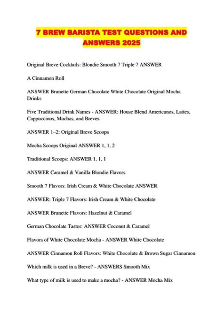 7 Brew Barista Test PDF – Expert Evaluation Guide