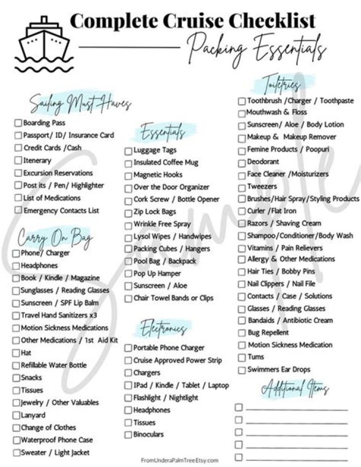 7-Day Cruise Packing List PDF – Ultimate Checklist for Your Trip