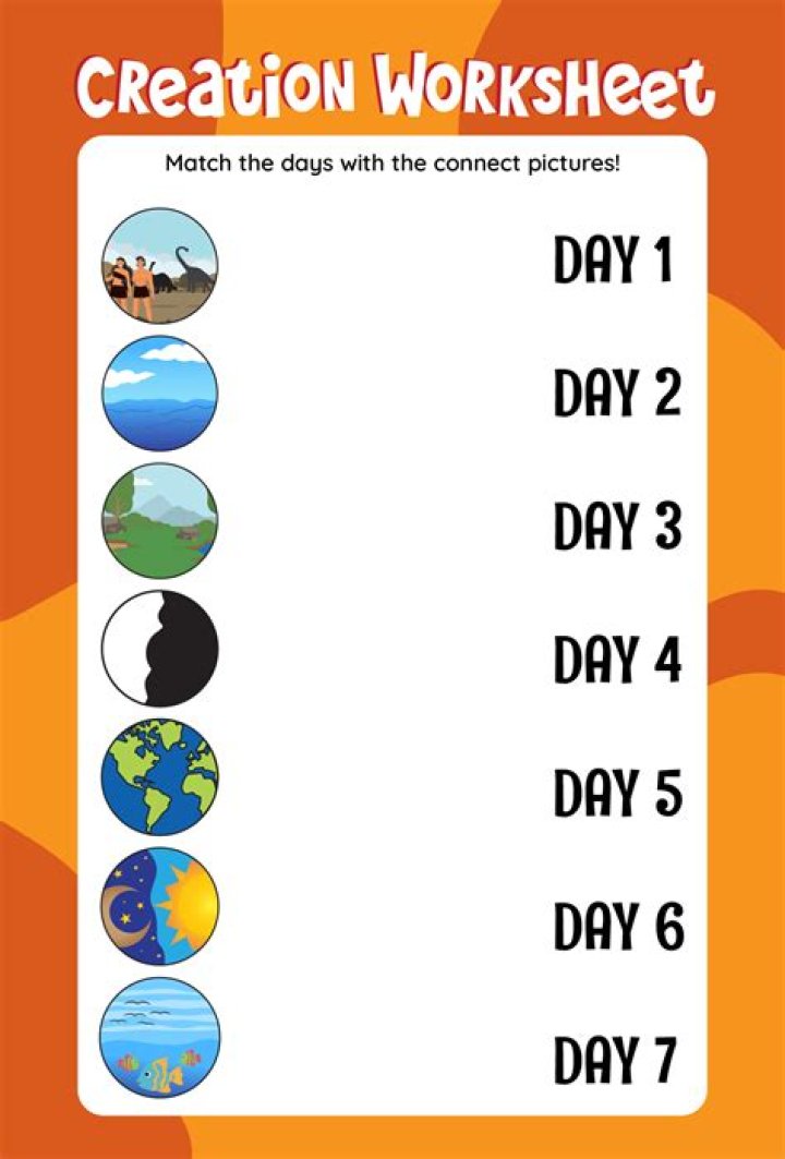 7 Days of Creation Worksheet PDF Free Download – Instant Bible Creation Activity