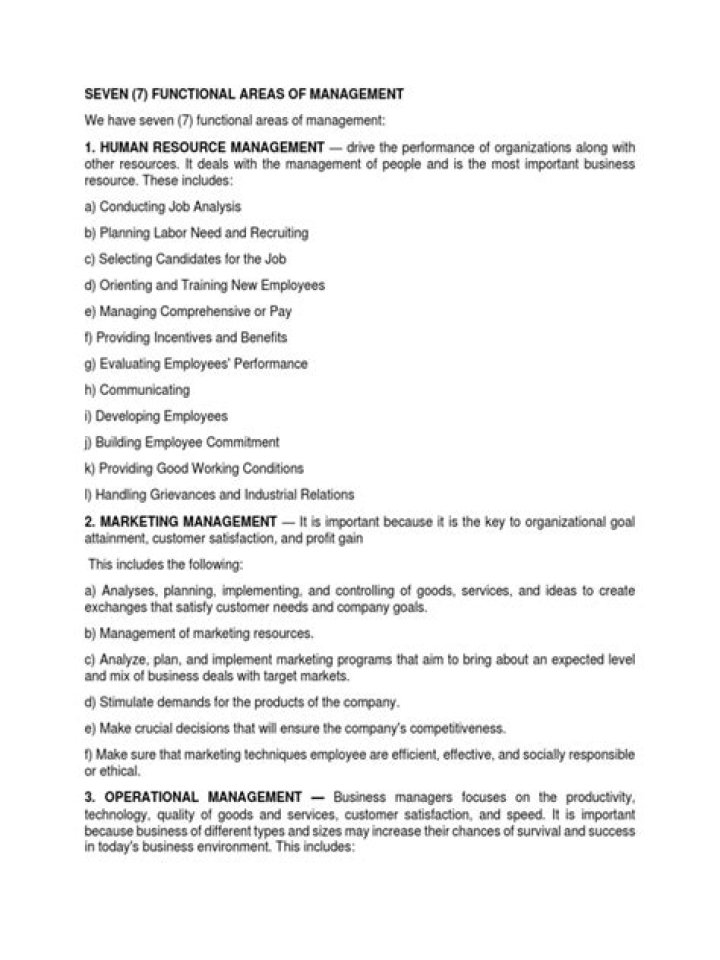 7 Functional Areas of Management PDF: Master Core Principles in One Download